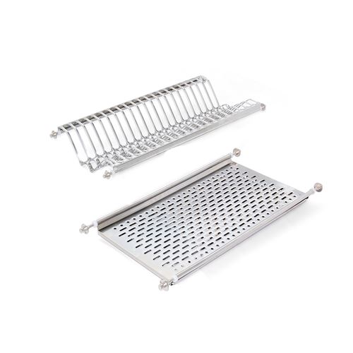 Emuca 8929765 Égouttoir suspendu pour assiettes et verres en acier inoxydable pour meuble cuisine 60cm