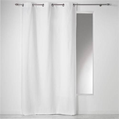 Rideau a oeillets 140 x 240 cm coton uni panama Blanc