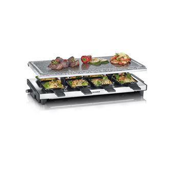 Appareil à raclette avec pierre de cuisson naturelle Severin RG2374 1500 W Inox et Noir