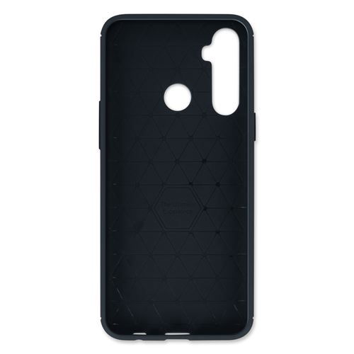 Coque pour Realme 6i Souple Coins Renforcés Carbone Effet Brossé Bleu Nuit