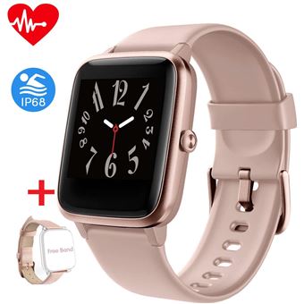 10€ sur Montre Connectée Femmes Hommes Montre sport pour Fitness Tracker d'  Activité Bracelet Connecté IP68 Étanche Cadio-Rose - Montre connectée -  Achat \u0026 prix | fnac