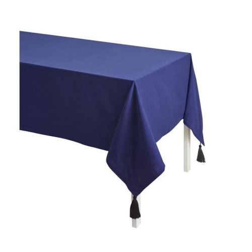 TODAY Nappe Unie CYCLADES 140x240 100% coton lavé Bleu