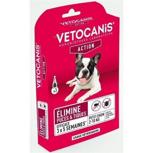 Comparer les prix de VETOCANIS Pipettes Spot on Fipronil, Anti-Puces et Anti-Tiques - Pour petit chien