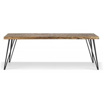 Table Bois Fer Forge Marron 220x90x80cm Decoration D Autrefois Achat Prix Fnac