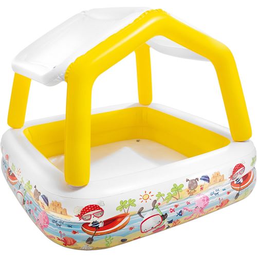 Piscine Pare-soleil Bleue Et Blanche Intex