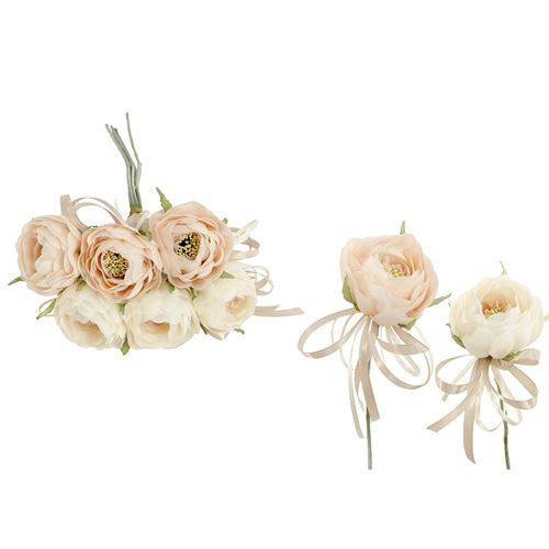 Renoncule beige ou pêche 36cm
