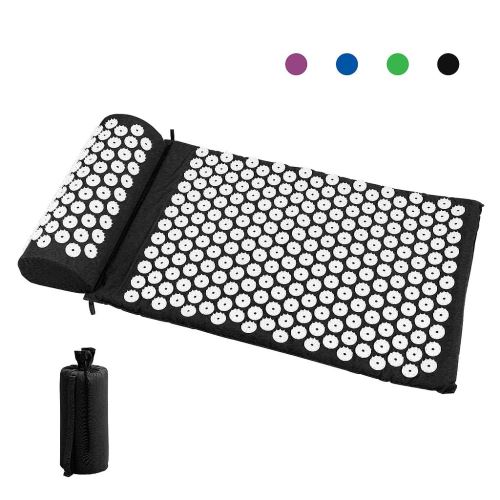 Todeco - Kit d'Acupression avec Tapis et Coussin, Matelas de Relaxation, Bleu, avec sac et coussin, Standards/Certifications: ROHS