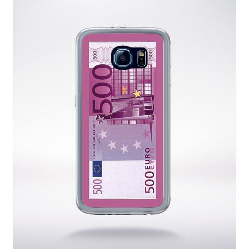 Coque 500 Euros Violet Compatible Samsung Galaxy S6 Transparent