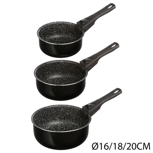 Casseroles avec poignées amovible - Lot de 3 - Pierre