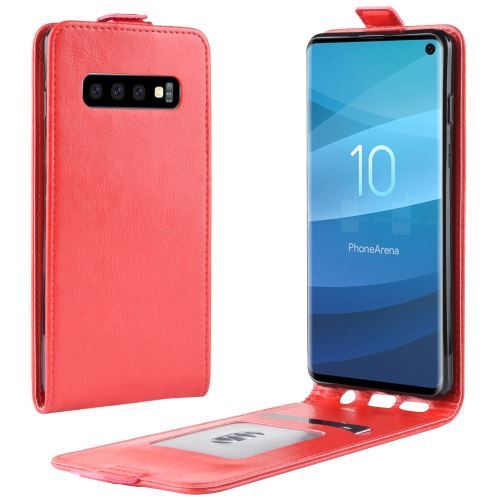 Etui en PU retournement vertical rouge pour votre Samsung Galaxy S10