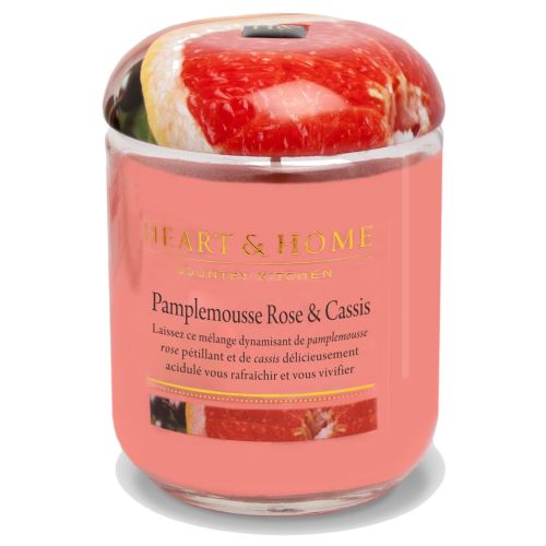 Grande Bougie à la cire de soja Pamplemousse cassis