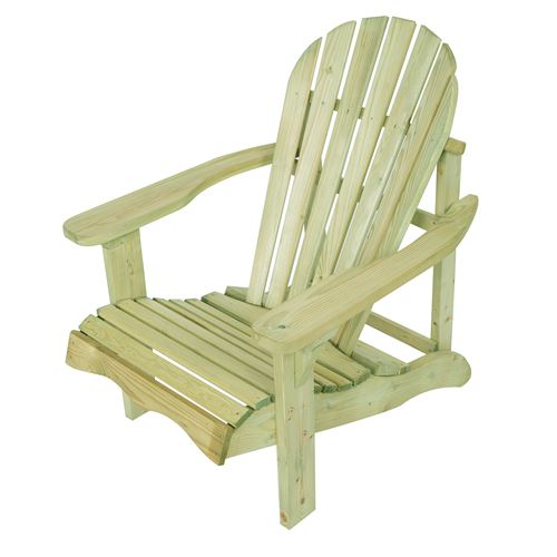 Chaise de Jardin en Bois Traité Gardiun Vika Adirondack Top Resistantt 91x71,6x92,5 cm