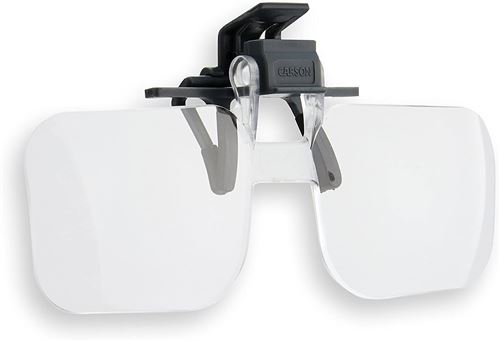 Carson Clip and Flip Loupe Pour Lunettes Avec Fonction De Serrage Grossissement 1,5x