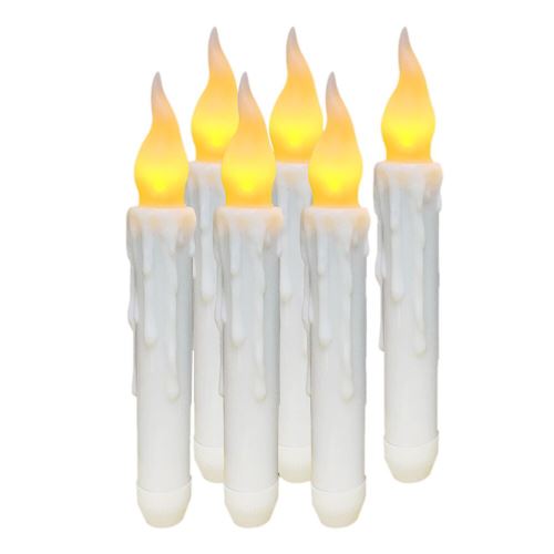 Homemory 6PCS LED à piles sans flamme Bougies lumières conicité_Kiliaadk215