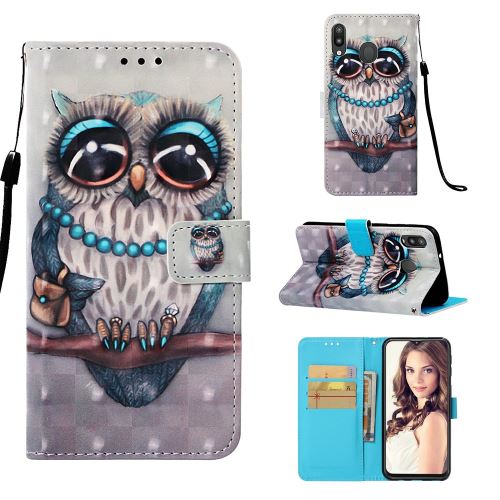 Etui en PU impression de motifs motif hibou pour votre Samsung Galaxy M20