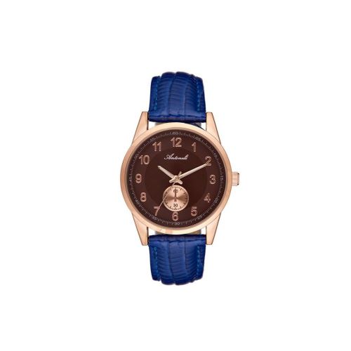 Montre Mixte Antoneli Cadran 35mm En Leather Marron Et Bracelet Bleu En Acier AL1771-06