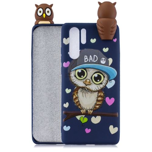 Coque en TPU impression de motifs de poupées mignonnes en 3D chouette mâle pour votre Huawei P30 Pro