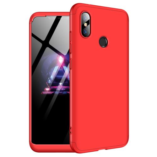 Coque en TPU détachable 3-pièces matte dur rouge pour votre Xiaomi Redmi Note 6 Pro