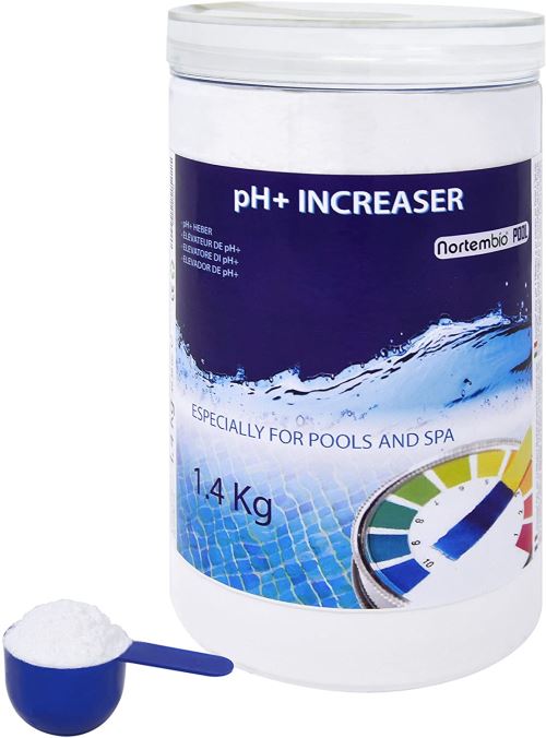 NortemBio Pool pH+ Plus 1,4 Kg, Elevateur Naturel du pH pour Piscine et Spa, Améliore la Qualité de l'eau, Correcteur pH, Bénéfique pour la Santé. Pro