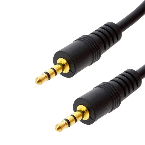 Câble Audio Jack 3.5 mm Mâle-Mâle Auxiliaire Son stéréo 5m LinQ Noir