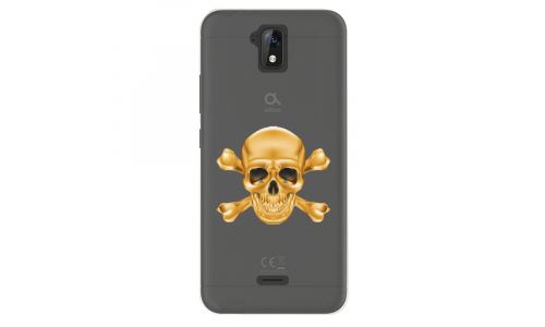 Coque souple pour Altice S51 avec impression Motifs tête de mort aspect or