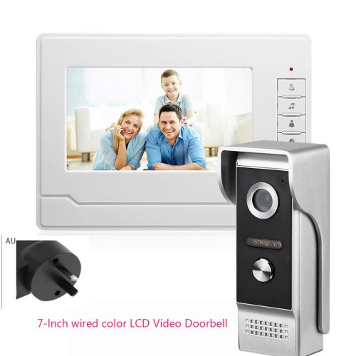 HD 7 pouces couleur LCD visiophone Intercom Sonnette caméra de vision nocturne AU