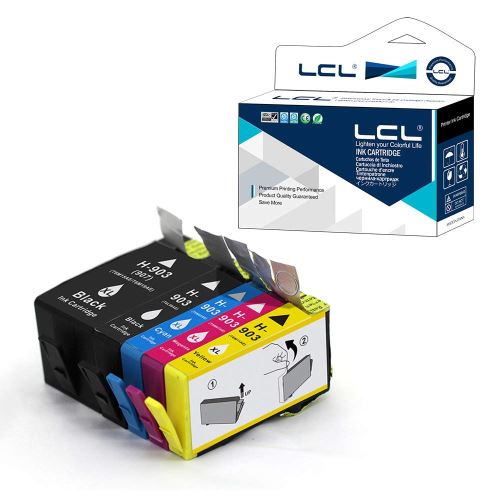 LCL Cartouche d'encre Compatible 903XL 3HZ52AE T6M15AE T6M03AE T6M07AE T6M11AE (1Noir 1Cyan 1Magenta 1Jaune) Remplacement pour HP Officejet Pro 6950/6960/6970