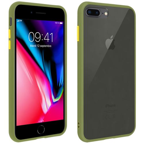 Coque pour iPhone 7 Plus / 8 Plus Dos Translucide Finition Mate Rigide Antichoc - Vert