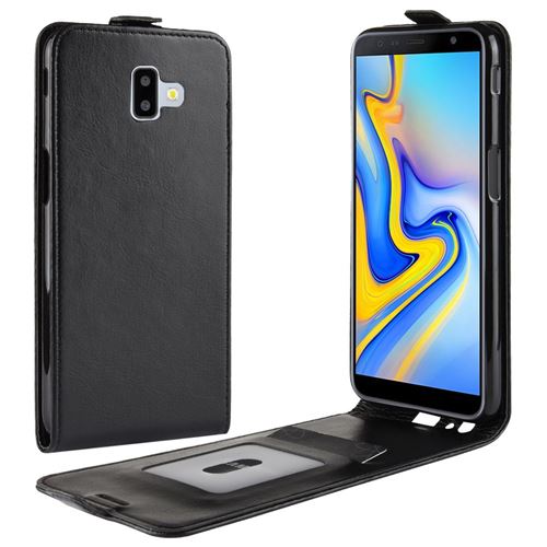 Etui en PU flip vertical noir pour votre Samsung Galaxy J6 Plus