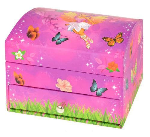 Toi-Toys boîte Fairiesà musique avec tiroir 14 cm filles rose