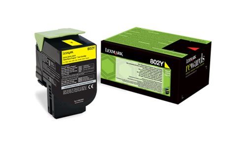 Lexmark 802Y - jaune - originale - cartouche de toner - LCCP, LRP