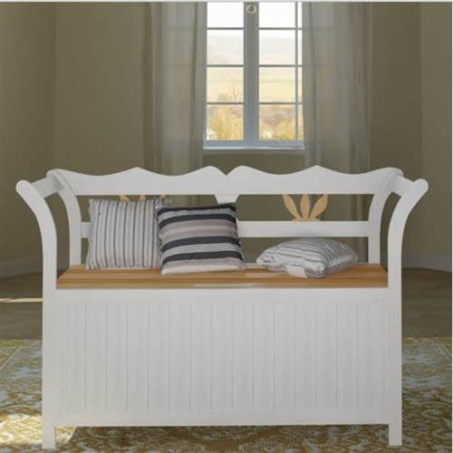 vidaXL Opslagbank wit 126x42x75 cm hout