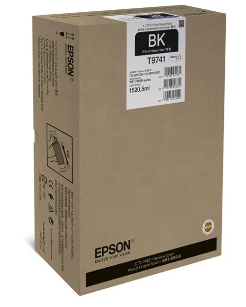 Epson T9741 - 1520.5 ml - taille XXL - noir - original - cartouche d'encre - pour WorkForce Pro WF-C869R, WF-C869RD3TWFC, WF-C869RDTWF, WF-C869RDTWFC