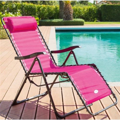 Fauteuil détente d'extérieur Hespéride Silos framboise