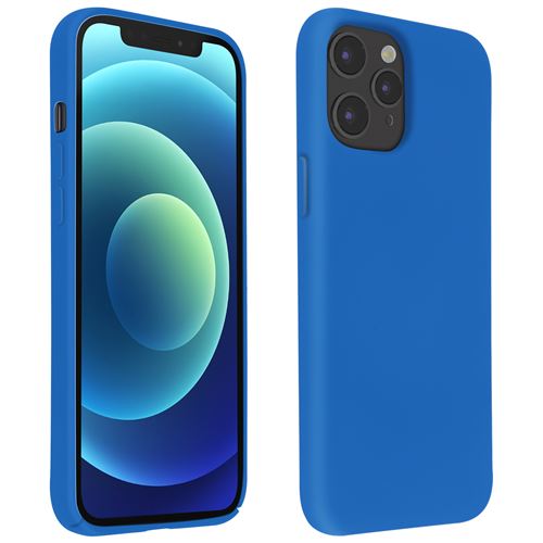 Avizar Coque iPhone 12 / 12 Pro Max Semi-rigide Finition Soft Touch Compatible QI Bleu