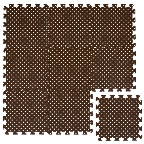 LittleTom Tapis de Jeu Doux pour Bébé Dalles Puzzle en Mousse Brun Foncé Points