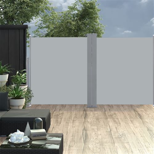 Auvent latéral double rétractable de patio 170x600cm Anthracite
