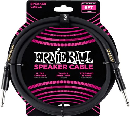 Ernie Ball 6072 Câble Speaker Jack/Jack Noir 1.8M - Image 3