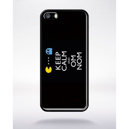 Coque Keep Calm Pacman Compatible Apple Iphone 5 Bord Noir Silicone