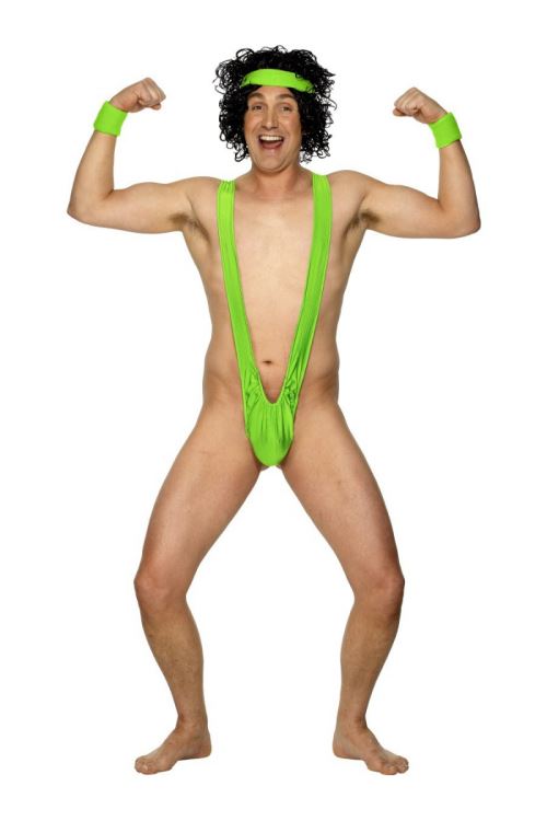 Borat mankini, vert lycra