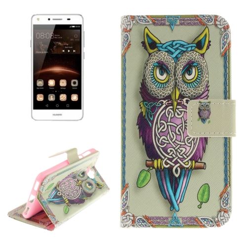 Huawei Y5 (2017) Housse Etui Cuir PU Hiboux ALS54019