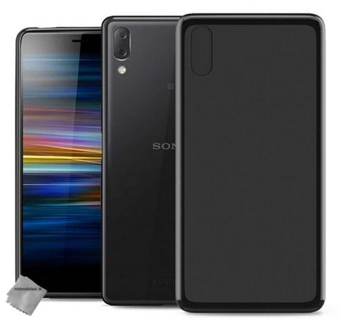 Housse etui coque pochette silicone gel fine pour Sony Xperia L3 avec film ecran - NOIR