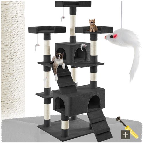TecTake Arbre à chat BARNEY 170 cm - noir