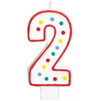 Amscan Bougie D Anniversaire 2 Ans Rouge 19 Cm Article De Fete