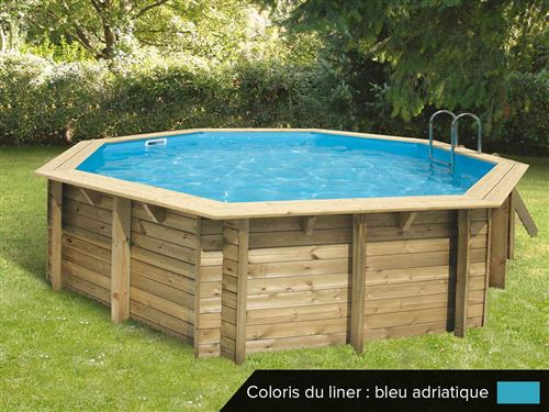 Piscine bois Océa 5,10 x 1,20 m - Liner bleu - Ubbink