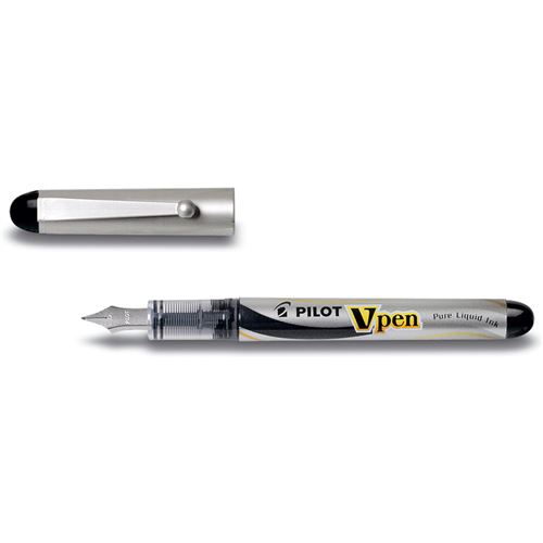 Pilot Stylo Plume V-Pen Silver, Noir