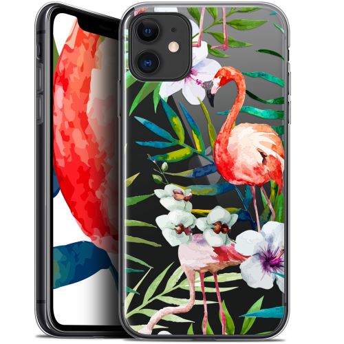 Coque Pour Apple iPhone 11 (6.1 ) Extra Fine Watercolor Tropical Flamingo