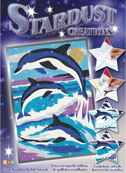 Tableau stardust et sequins dauphin - sequin art