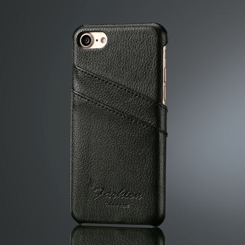 Iphone 8 Housse Etui Cuir Texture Litchi Noir Als89844