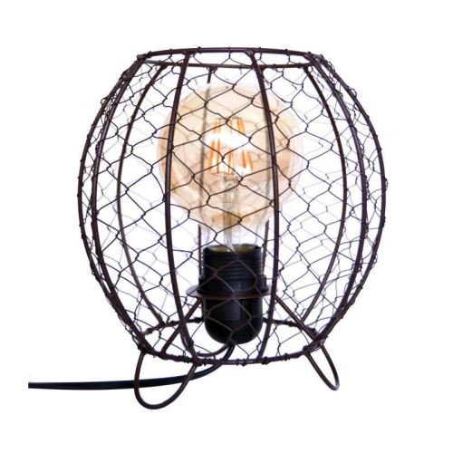 Lampe grillage style industriel - H 21 cm